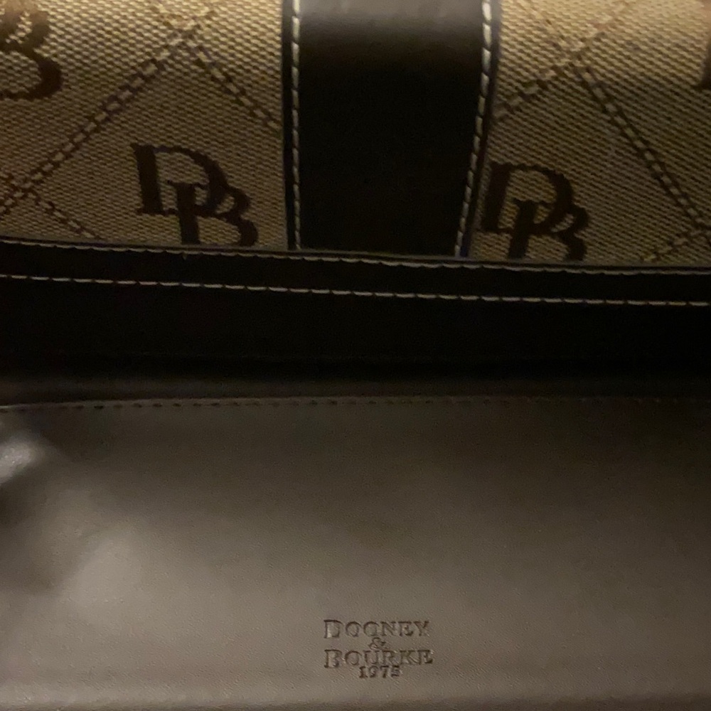 Dooney & Bourke Beige and Dark Brown Wallet - Picture 3 of 4